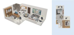 type( one bedroom-model 1)